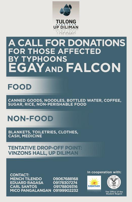 Call for donations! #TulongKabataan #ReliefPH #EgayPH #FalconPH Please RT