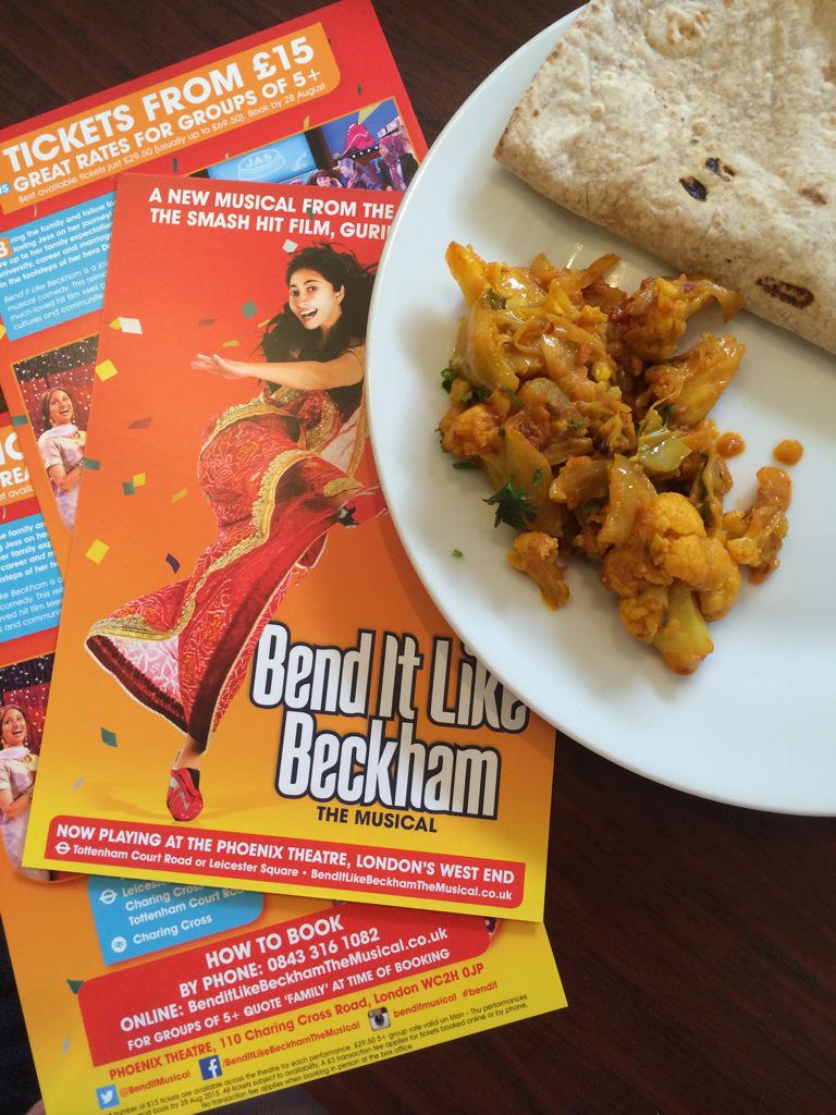 dharmesh_rajput's tweet photo. Eating #aloogobi and #roundroti (what else!) promoting #bendit like Beckham in #Southall @GurinderC @BendItMusical http://t.co/mKDnlPpIRb