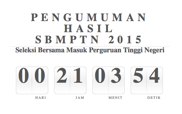 Wohooo!!! udah hitung mundur aja nih di website SBMPTN pengumuman.sbmptn.or.id