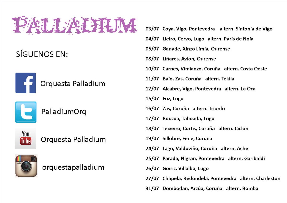 Os dejamos las fechas actualizadas de este mes de Julio!! 
#aquisisebaila