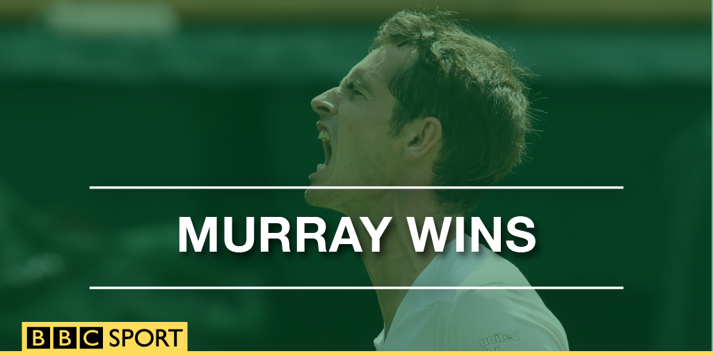 BBCSport's tweet photo. Andy Murray is through to the semi-finals.

He's beaten Vasek Pospisil 6-4 7-5 6-4 

#Wimbledon http://t.co/XEZLKUiqho