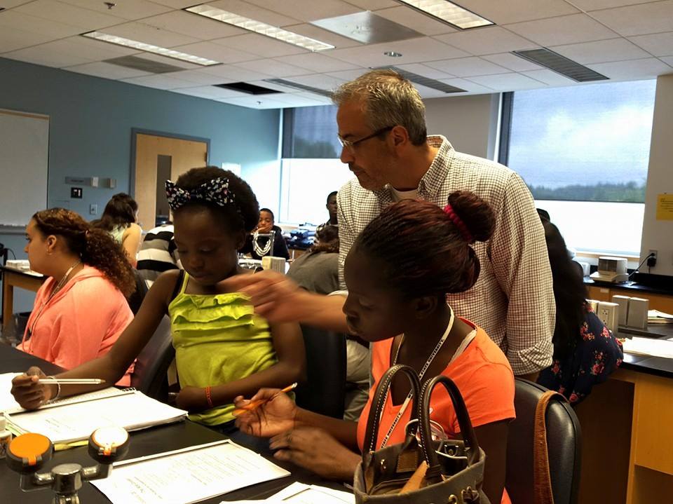 Professor Quattrucci with some of our Upward Bound students
