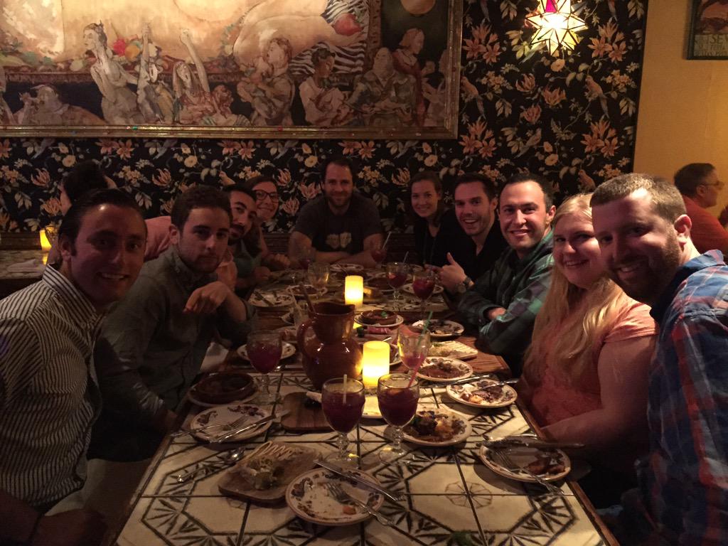 Dinner with a group of mysterious guests.  #HubSpotMysteryDinner