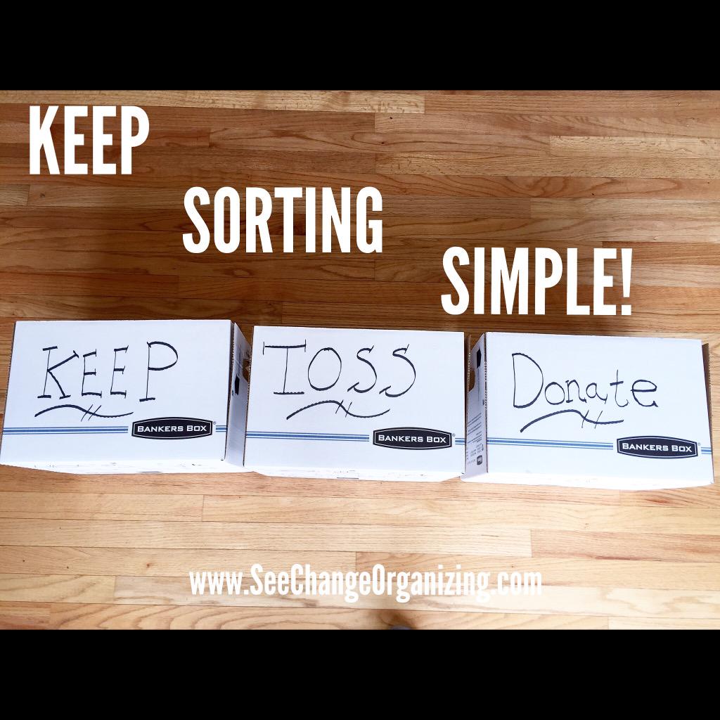 SC_Organizing's tweet image. #Decluttering ? Keep sorting simple: Keep, Toss, Donate. #professionalorganizer #getorganized