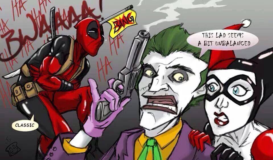 #Deadpool #Joker #HarleyQuinn #Classic #Bang #Hashtag #BecauseIcan