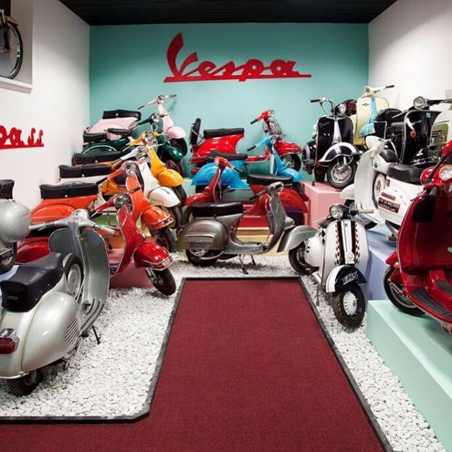 DezerDev's tweet photo. Ride like a real Italian in the Vespa section of the #DezerCollection #MiamiAutoMuseum http://t.co/mBhP6QRZNj http://t.co/ZBHmoasXNK