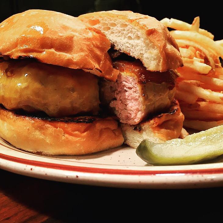 brassbarstl's tweet photo. The @tastebarstl Pork Burger w/ bacon, fries, cheese #regram via @archiemck 🐽🍔🍴 http://t.co/pfi1PBgUcb