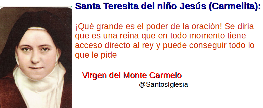 Santa Teresita del niño Jesús 

(Carmelita)   mariamatermisericordiae.blogspot.com/p/vcarmen.html