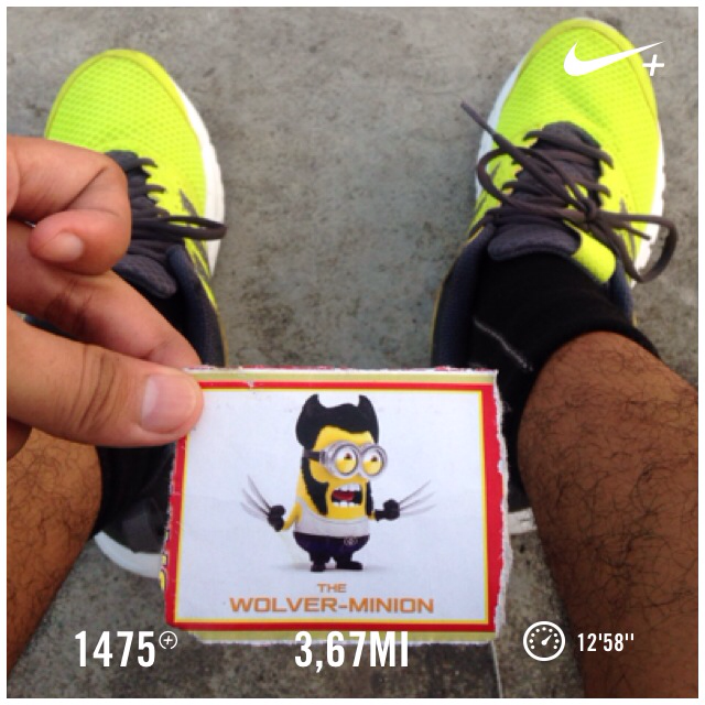 Raptor_evan's tweet photo. Be the WOLVER-MINION !! 💪😂 I just ran 3,67 mi @ a 12'58''/mi pace with Nike+. #nikeplus http://t.co/AVweBqCbZw
