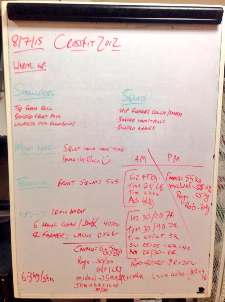 CrossfitEsher's tweet image. Busy day today @crossfit2012 with coaches @Physio_Matt and @TMClifePT 💪🏽💪🏽 #pausesquats #hangpowerclean #GTOH