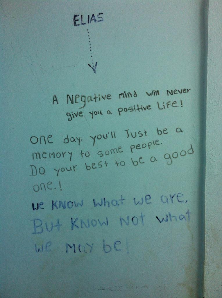 UNHCRCanadaUNV's tweet photo. A refugee who lost everything shares hope with peers thru graffiti on the wall of a UNHCR shelter in Tunisia #cdnpoli http://t.co/wkGvpBGXCh