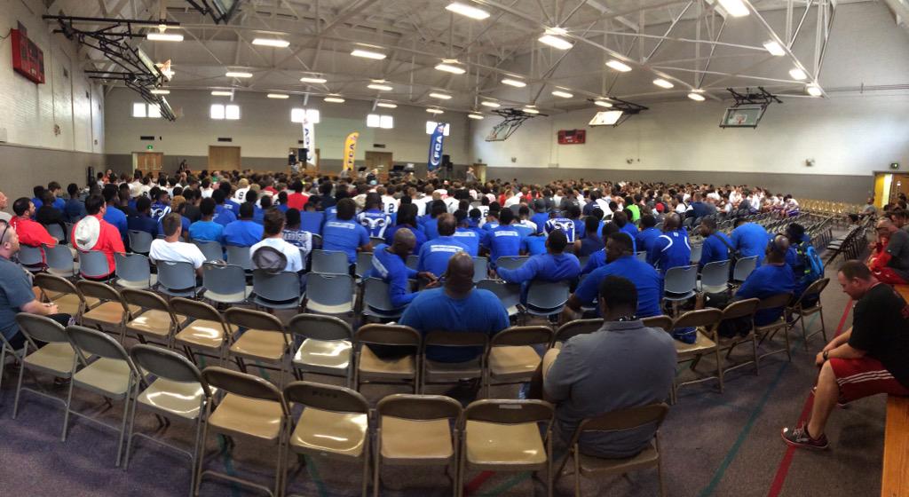@MdeanFCA preaching it up at #JSU #FCA team football camp! #undefeated
