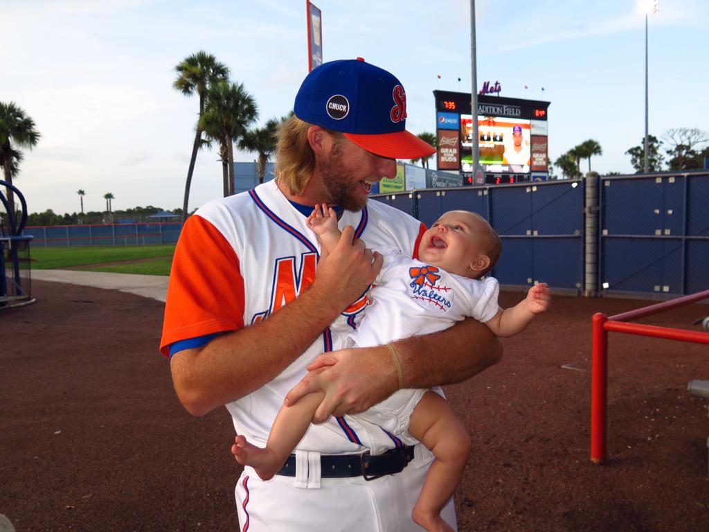 jawalters11's tweet photo. Felt great to be back on the mound &amp; even better to have this face in the stands. #rehab #LGM http://t.co/jnQQQYEAxI