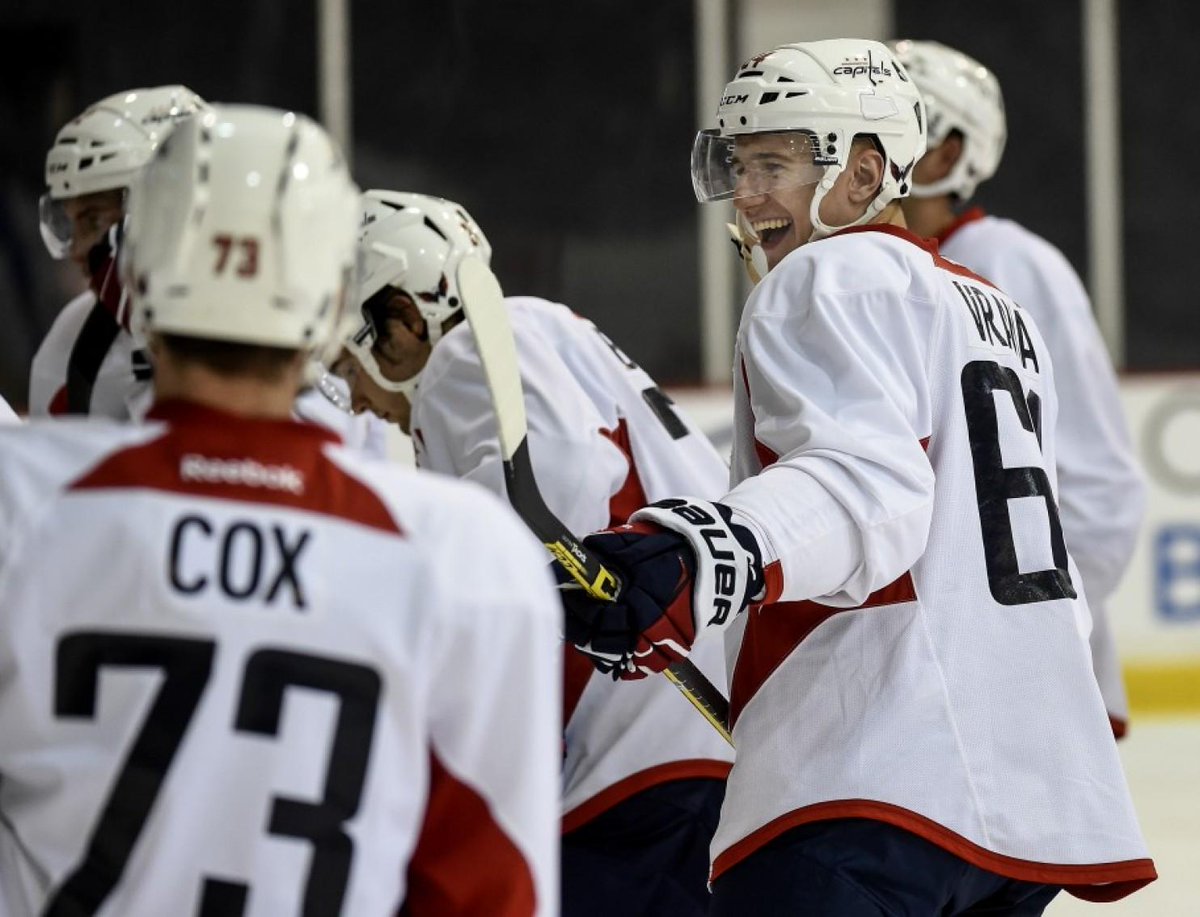 tigershockey's tweet photo. A quick photo of what Tiger @TrevorCox36 looks like in @washcaps colors! How about that jersey number? #always36 http://t.co/oG09aL8B28