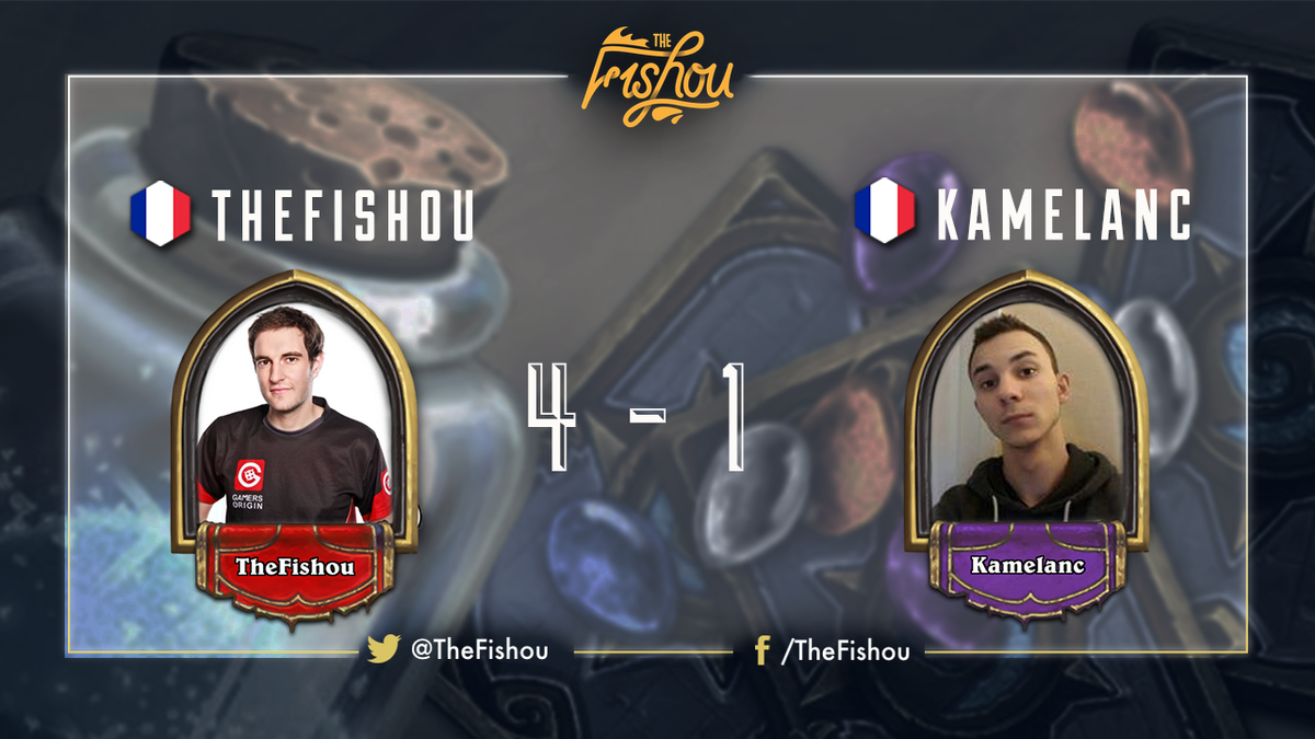 TheFishou's tweet photo. 4-1 Je l'emporte contre @KamelancHS, GG à lui ! #ChampFr #Hearthstone http://t.co/pYdvbNaLV5