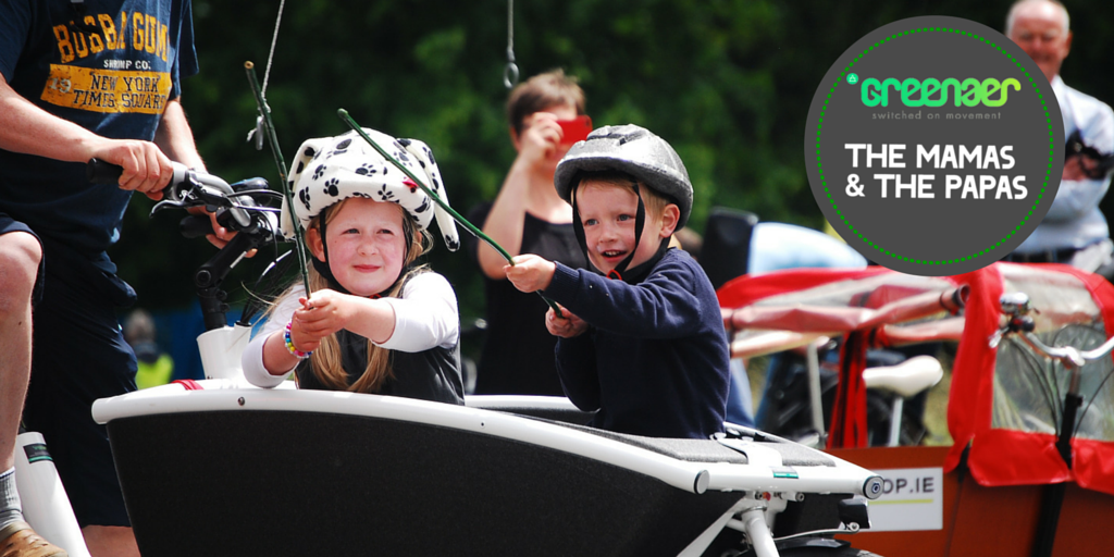 Greenaer's tweet photo. Safe, practical &amp; fun! The Daly Family uses an #urbanarrow to get the children around town.#cargobike @UrbanArrowcom http://t.co/KtI93PliZT