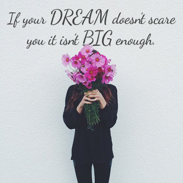 dreamyhumans's tweet image. If your dream doesn't scare you, it isn't big enough! #ddreambigger #humpdayinspiration