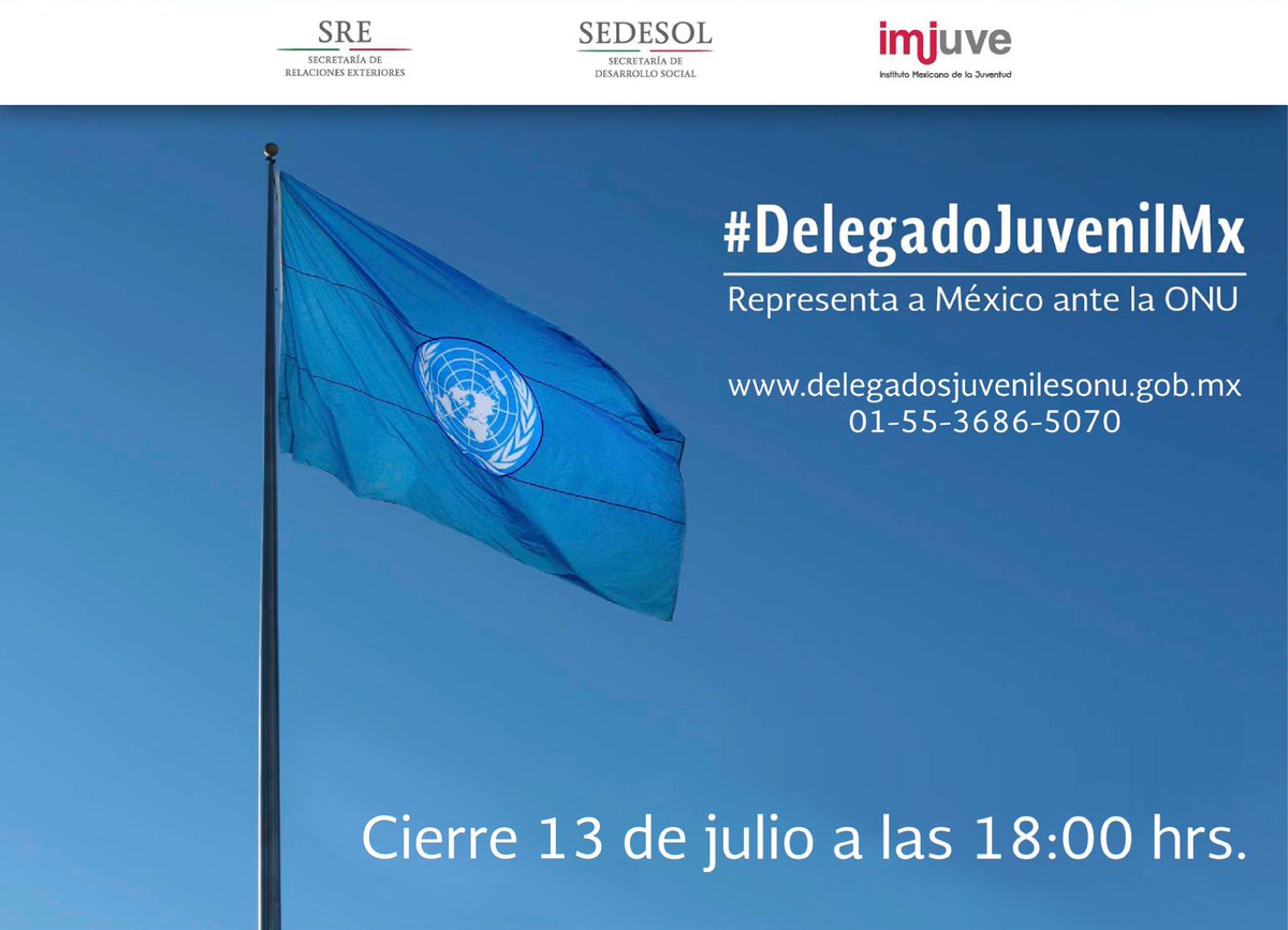 imjuvemx's tweet photo. #ATENCIÓN La convocatoria para ser delegado en la #ONU ​ extiende su fecha de cierre  http://t.co/GEpVod4jkU http://t.co/zOCVNbfmsd