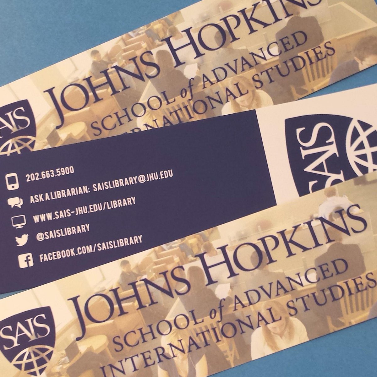 FraryLibraryDC's tweet photo. SAIS Library prepping for the arrival of the 2016 @SAISHopkins MIEF cohort #MIEF16 #bookmarks #saislibrary http://t.co/16NpbPwh1p