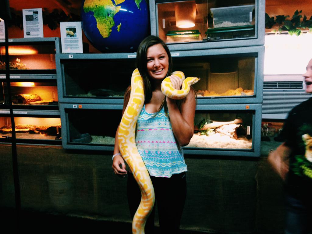 lauren_ashh99's tweet image. Got to hold these cute animals🐍🐒 #albinoballpython #kinkajou