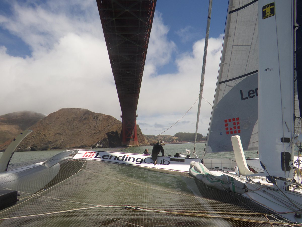 sailcouture's tweet image. Amazing day aboard Lending Club 2, a 105' #maxitrimaran, here #sailing under the Golden Gate Bridge...  #lendingclub2