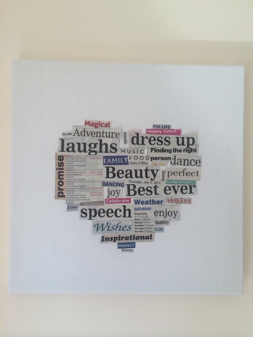 Check out our gorgeous customised newspaper heart canvas! Gorgeous gift to capture that special date!!!!