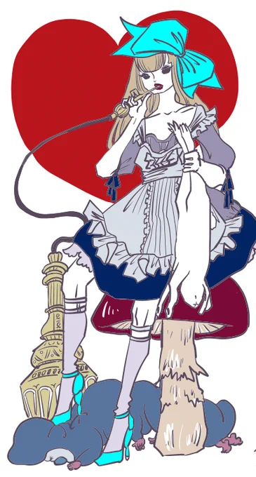 不思議の国のアリス描けたー! オイオイ〜! かわいいだろー!!! numeroに載るよ! 