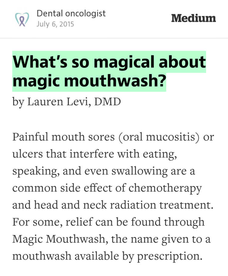 “What’s so magical about magic mouthwash?” — @DentalOnc medium.com/@DentalOnc/mag…