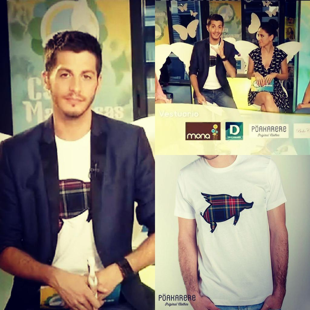 Poakarere's tweet photo. @NandoEscribano presentador de @cazamariposastv con nuestra camiseta Scottish W&amp;G #style #outfit #poakarerestyle http://t.co/HKfJGYfIhD