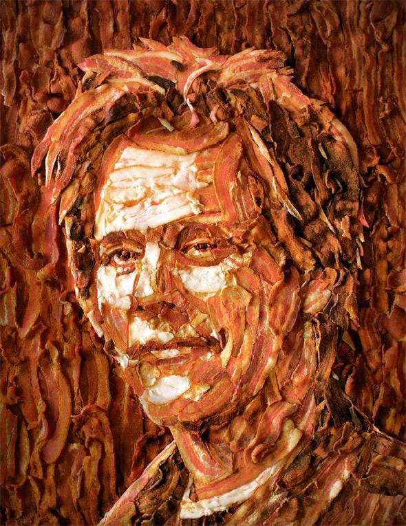 Happy Birthday Kevin Bacon! Here\s you, made of bacon. 