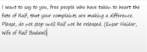 eccapecca's tweet photo. #RaifBadawi #FreeRaif #backlash @freeraiffrance @backlashgroup #SaudiArabia #ClemencyCall @KingSalman @SaudiEmbassy http://t.co/adXZRXeIlA