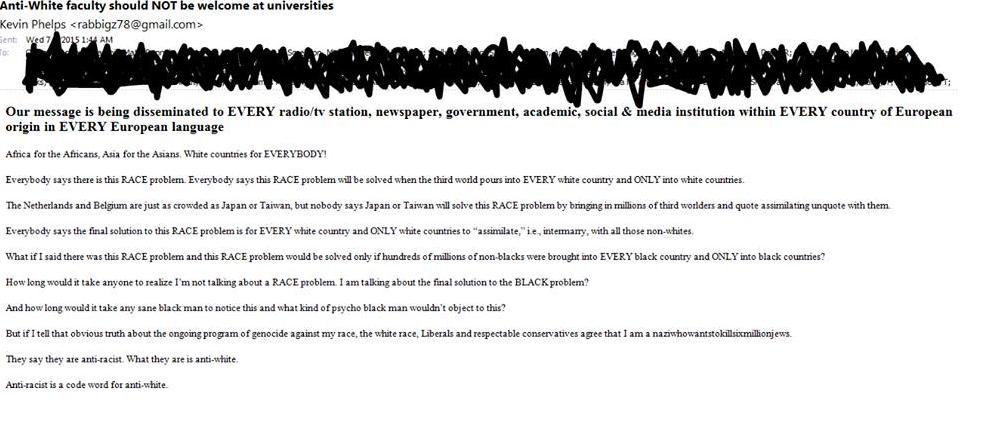 White supremacists sending mass email to those affiliated with BU