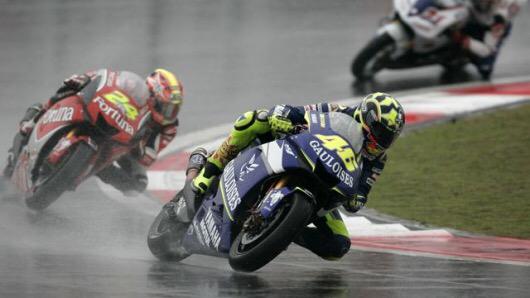 Trutherbot's tweet photo. @keselowski kinda hard to listen to @NASCAR whine abt rain delays as we watch @MotoGP race in the rain on road course http://t.co/00gm4PqpPP