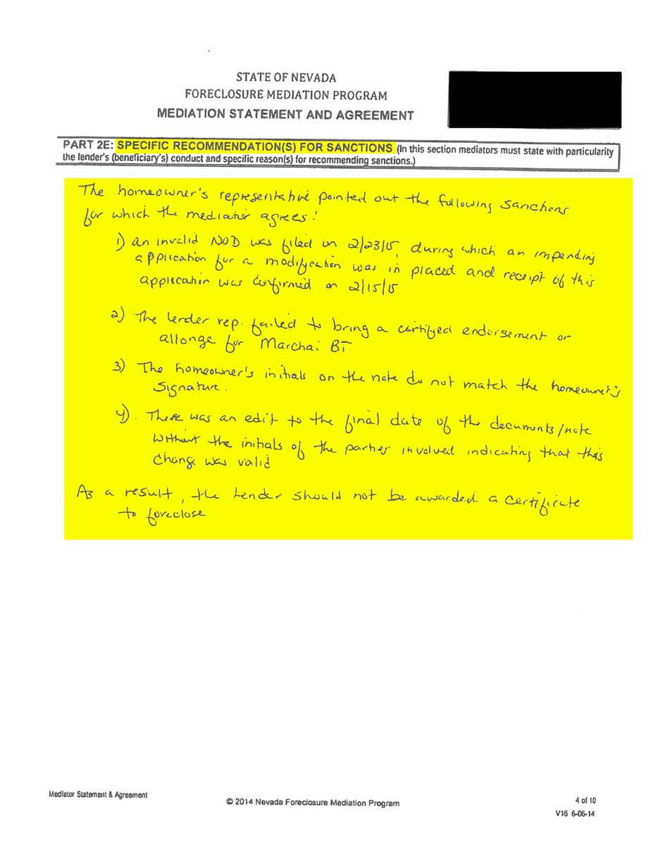Invalidated a $478,144.59 mortgage debt including 4 sanctions against the lender at Nevada Foreclosure Mediation.