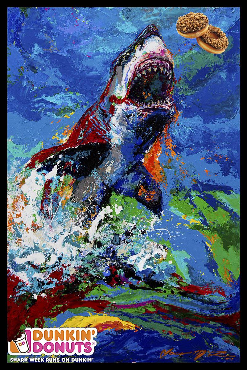 McTierArt's tweet photo. I can't resist-What does a Great White love more than seals? @DunkinDonuts of course! #DDSharkWeek #DDSharkWeekPromo http://t.co/008f5Gbn5l