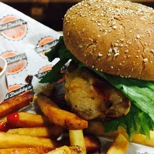 When delayed at #CLT stop by <a href="/BadDaddysBurger/">Bad Daddy's Burger Bar</a> for our <a href="/JoyceFarms/">JoyceFarms</a> #NakedChicken #burger excellent