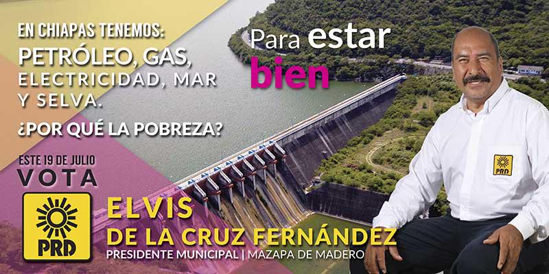 Elvis De La Cruz Fernández, candidato del @PRDChisoficial a presidente municipal de #MazapaDeMadero #ParaEstarBien