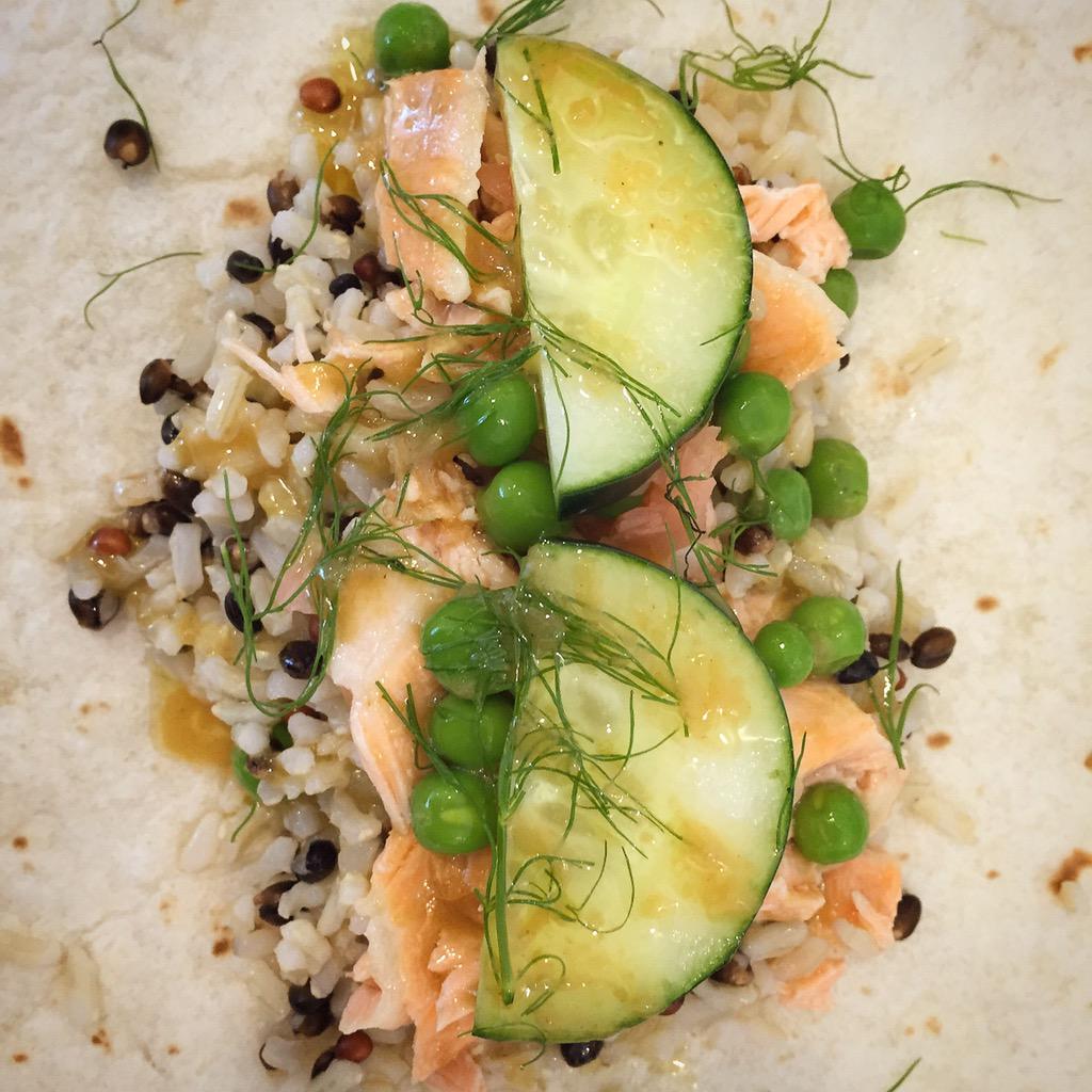 PureBevHills's tweet photo. Teriyaki Salmon Wrap! Learn more about Pure: http://t.co/Rq760IYKez @lafrenchradio @melissamars #organic#healthy#eat http://t.co/SzoF9nTHTP