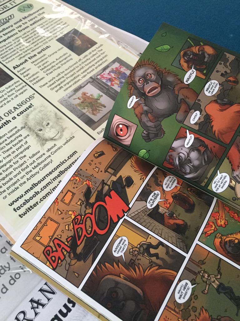 MelbComics's tweet photo. @OrangutanFndn @orangutans @lanamas @apesncapes @Tiberius_Howard We're here! #orangutans #sdcc #comics #Charity http://t.co/p6J2x5tkJ9