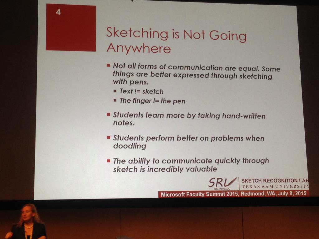 andrewkun's tweet photo. @tracyhammond @MSFTResearch #FacSumm 2015: sketching and large displays http://t.co/WVQquyXMC6