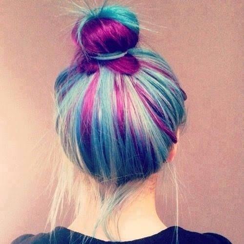 MakeOverShare's tweet photo. Check out fun Summer high bun!  #Humpday #Hairtips #rainbowhair is just simply amazing.  #Makeovershare #purplehair http://t.co/Fe0LfpAfgl