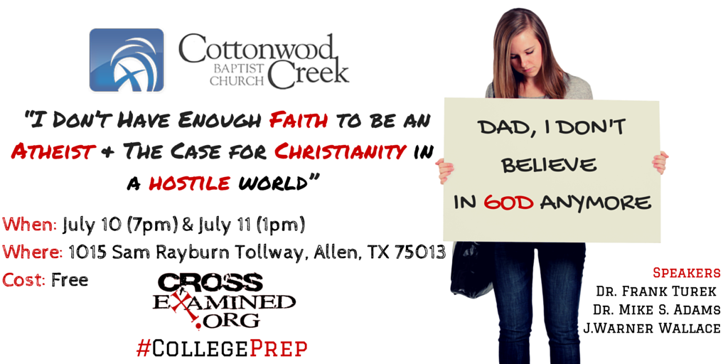 Attend the Apologetics Conference this Fri. &amp; Sat. Register now at... cottonwood.tpsdb.com/OnlineReg/2361