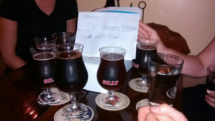 catscrtchfvr's tweet photo. Team #18 is ready for some nude shenanigans @foundrynoho  #Silly #Undressed #foundrybeerhunt2015 http://t.co/Hw41dgI3Ov