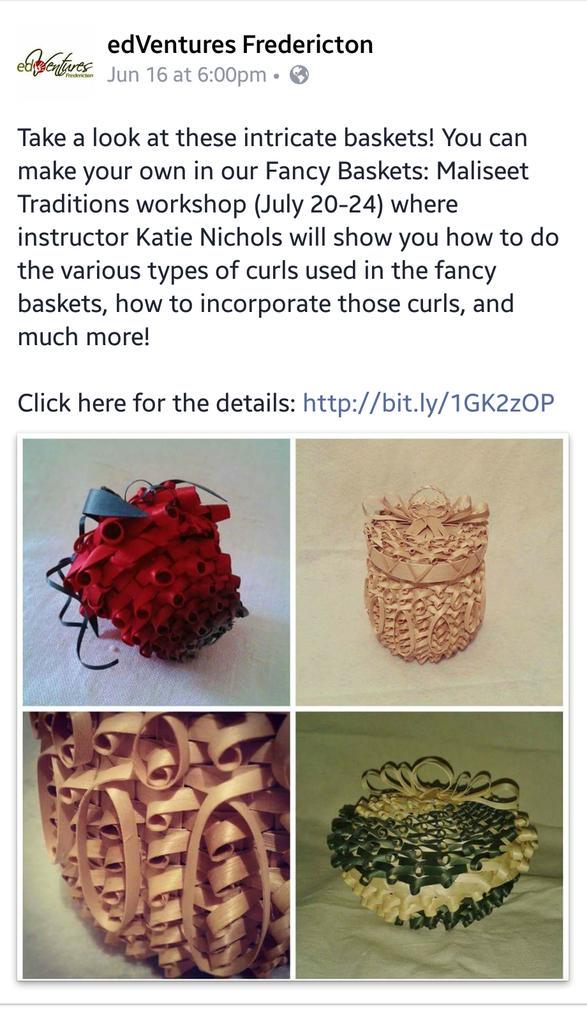 negootkew's tweet photo. Join me in two weeks to learn how to make your very own fancy baskets!  http://t.co/M5jCw1b5xp to register! http://t.co/z0pGywuH0Y