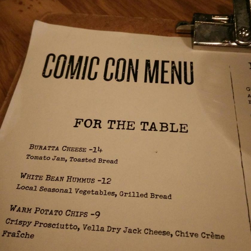 splitscreenfeed's tweet photo. The rad Comic-Con menu. #SDCC #SDCC2015 #ComicCon2015 #ComicCon #Foodiechats #food @AshleyGeekGirl http://t.co/gm9a5esQzg
