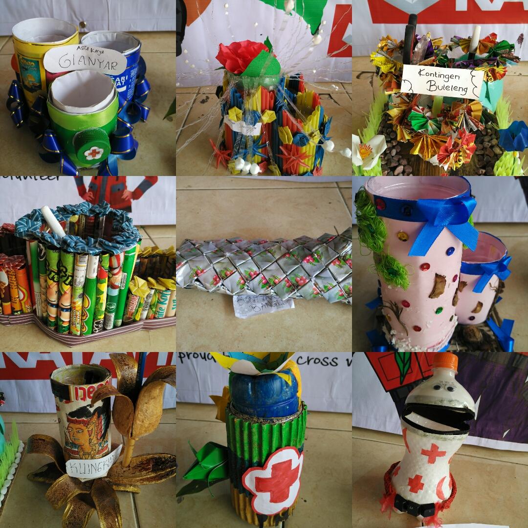 Hsil Hasta Karya adek2 PMR. Smuanya dari bahan plastik dan daur ulang lhoo. <a href="/palangmerah/">Indonesian Red Cross</a> <a href="/PMR_Indonesia/">Palang Merah Remaja</a> #jumbarabali