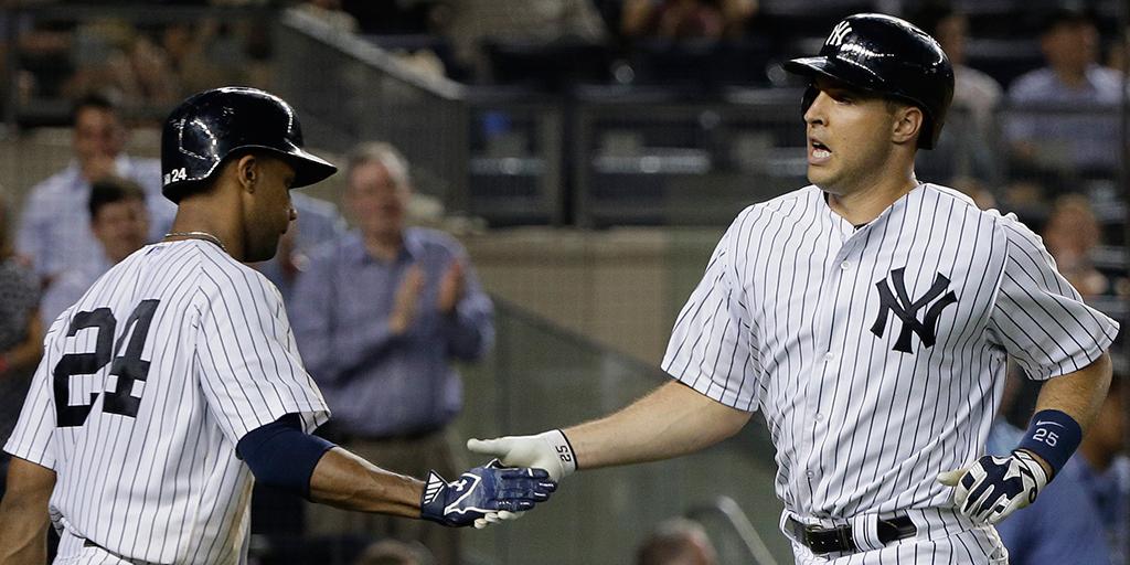 Yankees's tweet photo. Huge night for Tex, and the #Yankees WIN! 

FINAL: #Yankees 5, Athletics 4. #VoteGardy http://t.co/SvKfRb5K2S