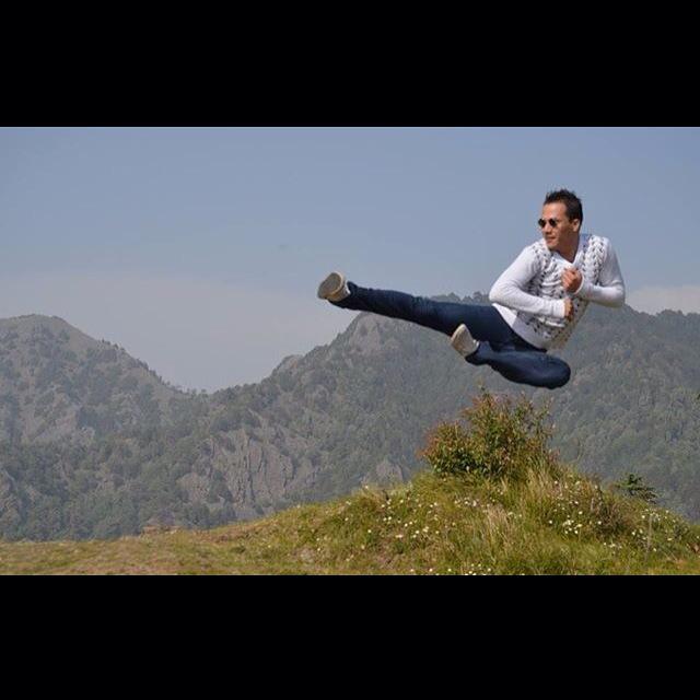 PeaceTaekwondo's tweet photo. That's our Coach @RezaySayed with a flying sidekick in the Dhanulti Mountains.  #LoveLife #SpreadPeace http://t.co/CDAkx5UlAh