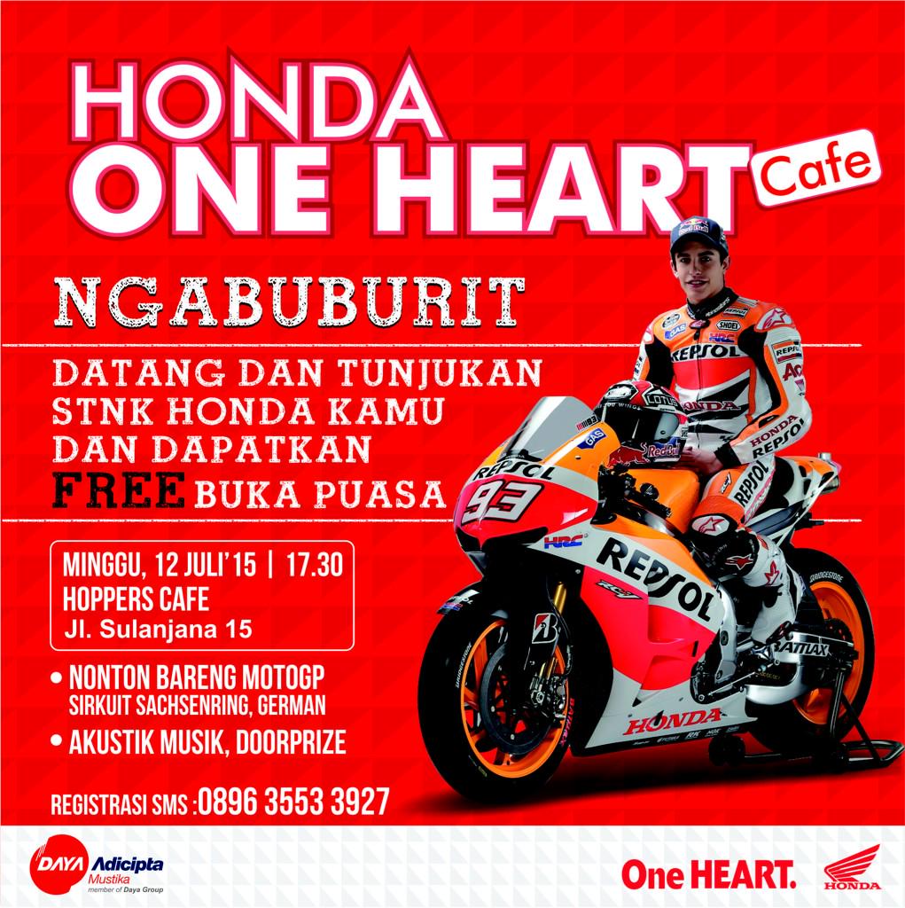 infobdg's tweet photo. Bagi pengguna Honda! Besok akn ada nobar MOTOGP &amp;ngabuburit di hoopers café! #HondaOneHeartCafe @welovehonda http://t.co/nUQdmMq6Kp