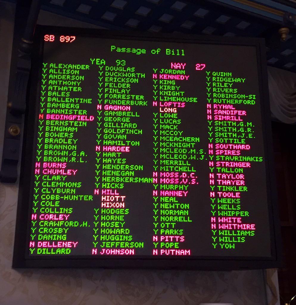 JamesSmithSC's tweet image. 93-27 #SCHouse votes to remove the #ConfederateFlag from the @SCStatehouse #SCHouseCanDoItNow
